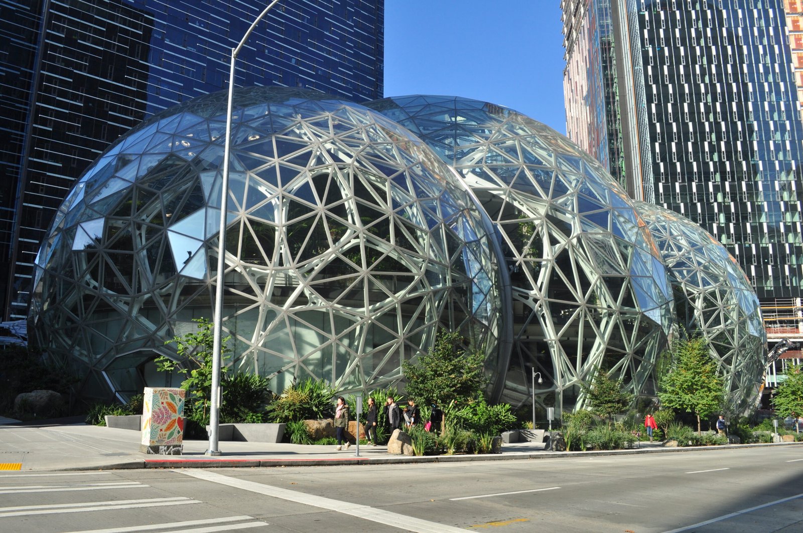 The glass Amazon Spheres at Amazon's Seattle headquarters campus.
