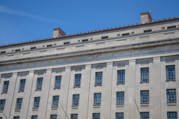 The Robert F. Kennedy Department of Justice Building in Washington, DC.