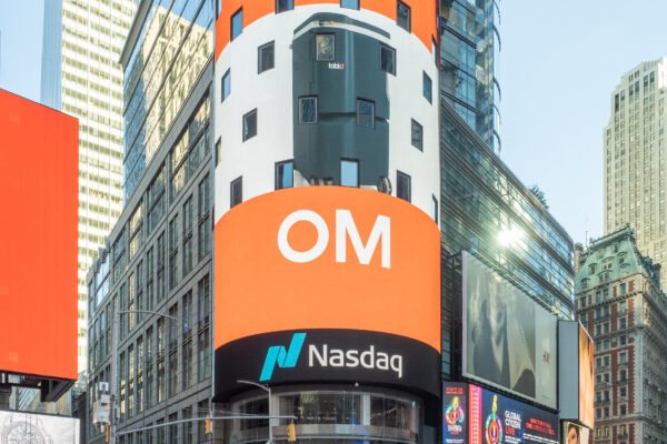 The Nasdaq MarketSite tower in Times Square, New York