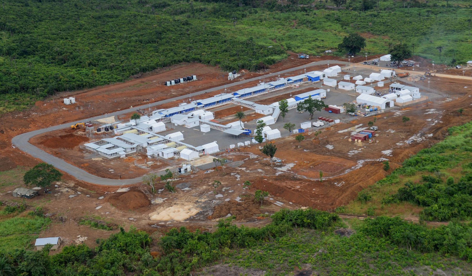 An Ebola treatment centre in Sierra Leone, pictured during an earlier outbreak.