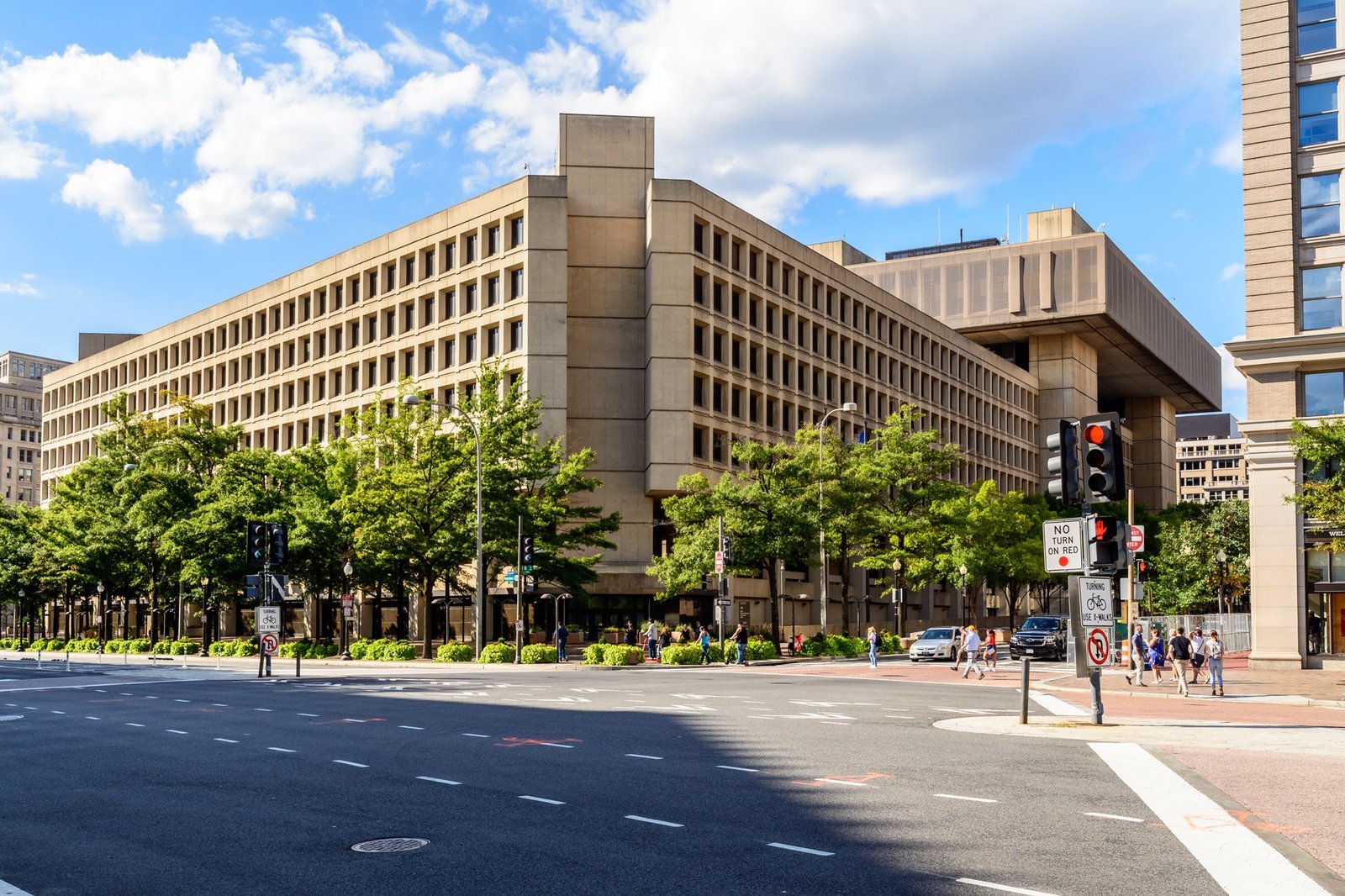 The J. Edgar Hoover Building, headquarters of the FBI, in Washington, DC.