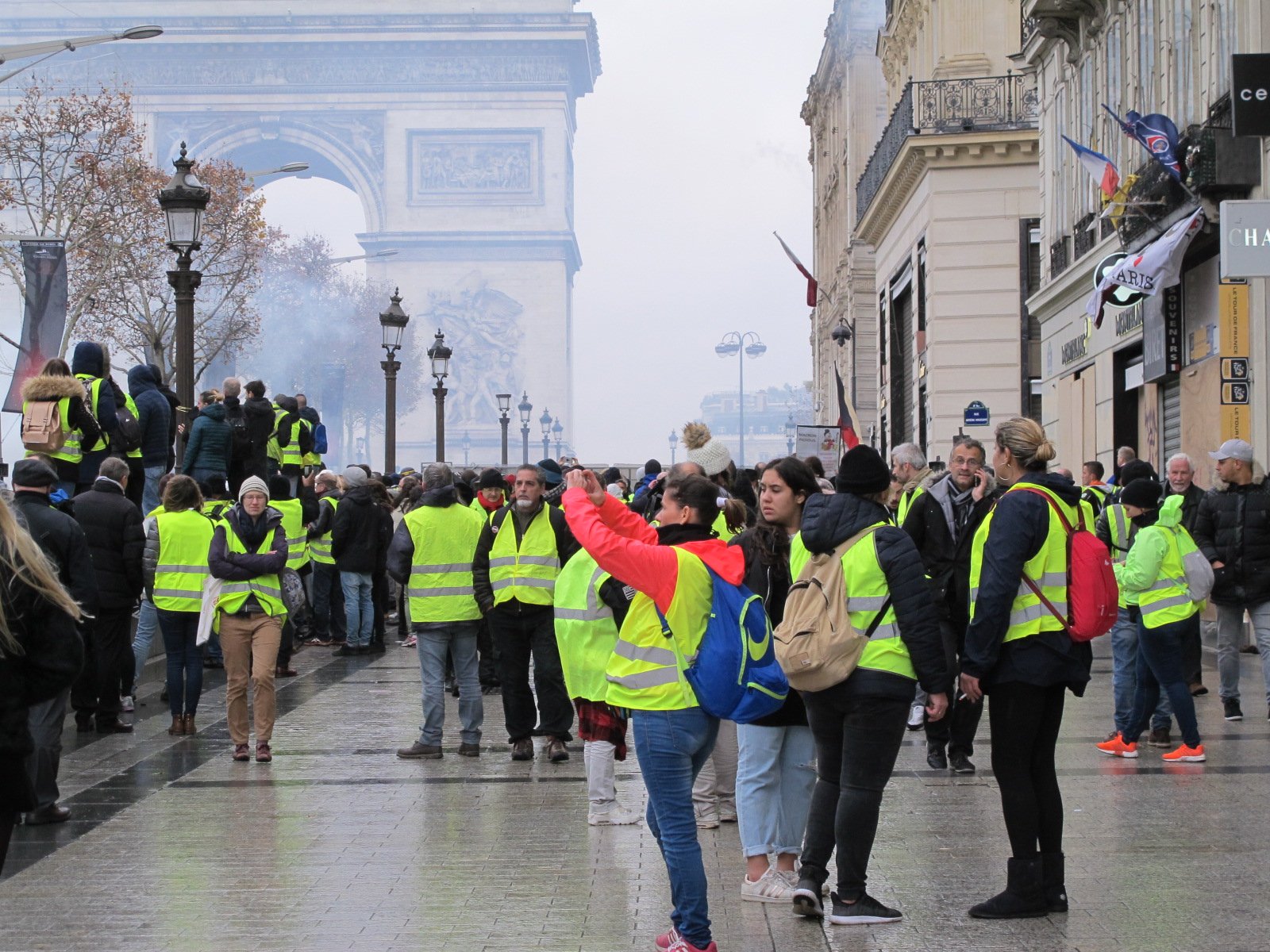 Protesters in yellow vests marching in Paris (file photo from December 2018).