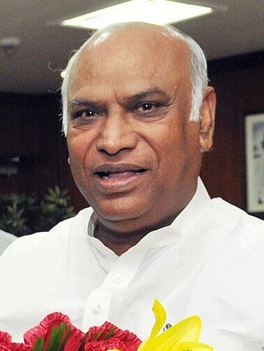 Congress president Mallikarjun Kharge, who moved the resolution at the opposition's symbolic public impeachment proceeding in New Delhi.
