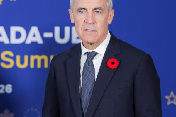 Canadian Prime Minister Mark Carney at the EU-Canada Summit in Montreal, October 2026.