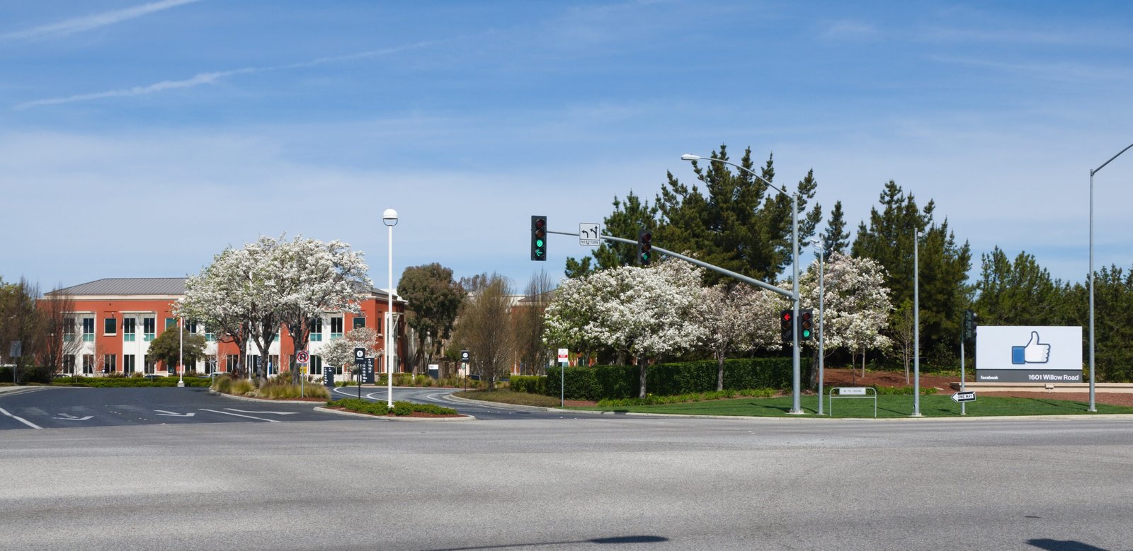 Meta's headquarters campus in Menlo Park, California, photographed in 2013.
