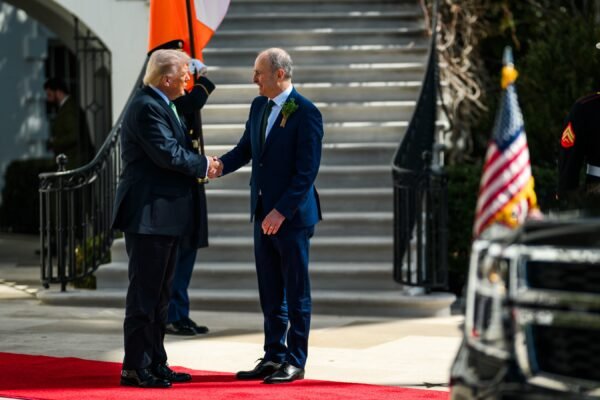 Taoiseach Micheál Martin at the White House on St Patrick's Day in March 2026.