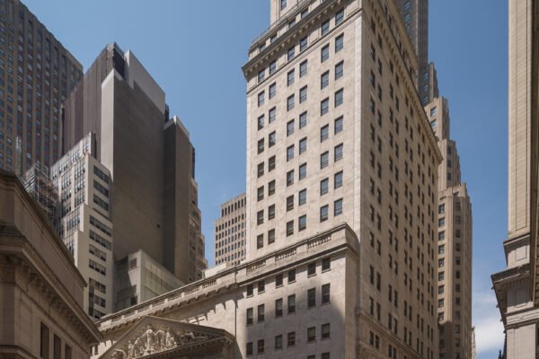 The New York Stock Exchange building on Wall Street in New York.