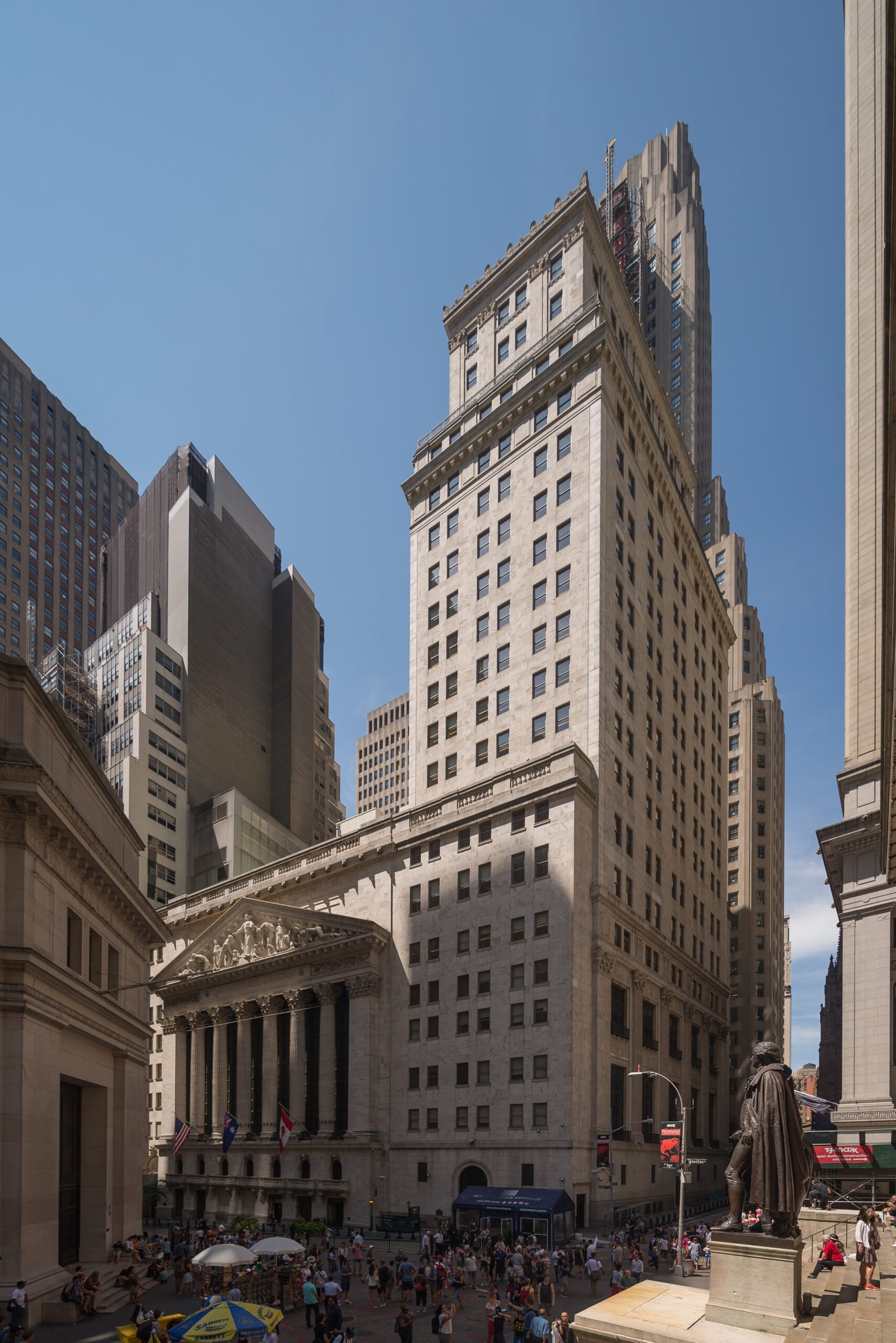 The New York Stock Exchange building on Wall Street in New York.