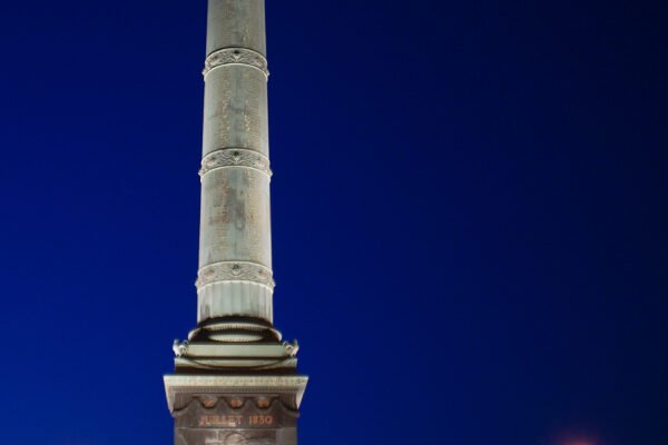 The July Column at Place de la Bastille in Paris, the starting point protesters had sought for Saturday's march.