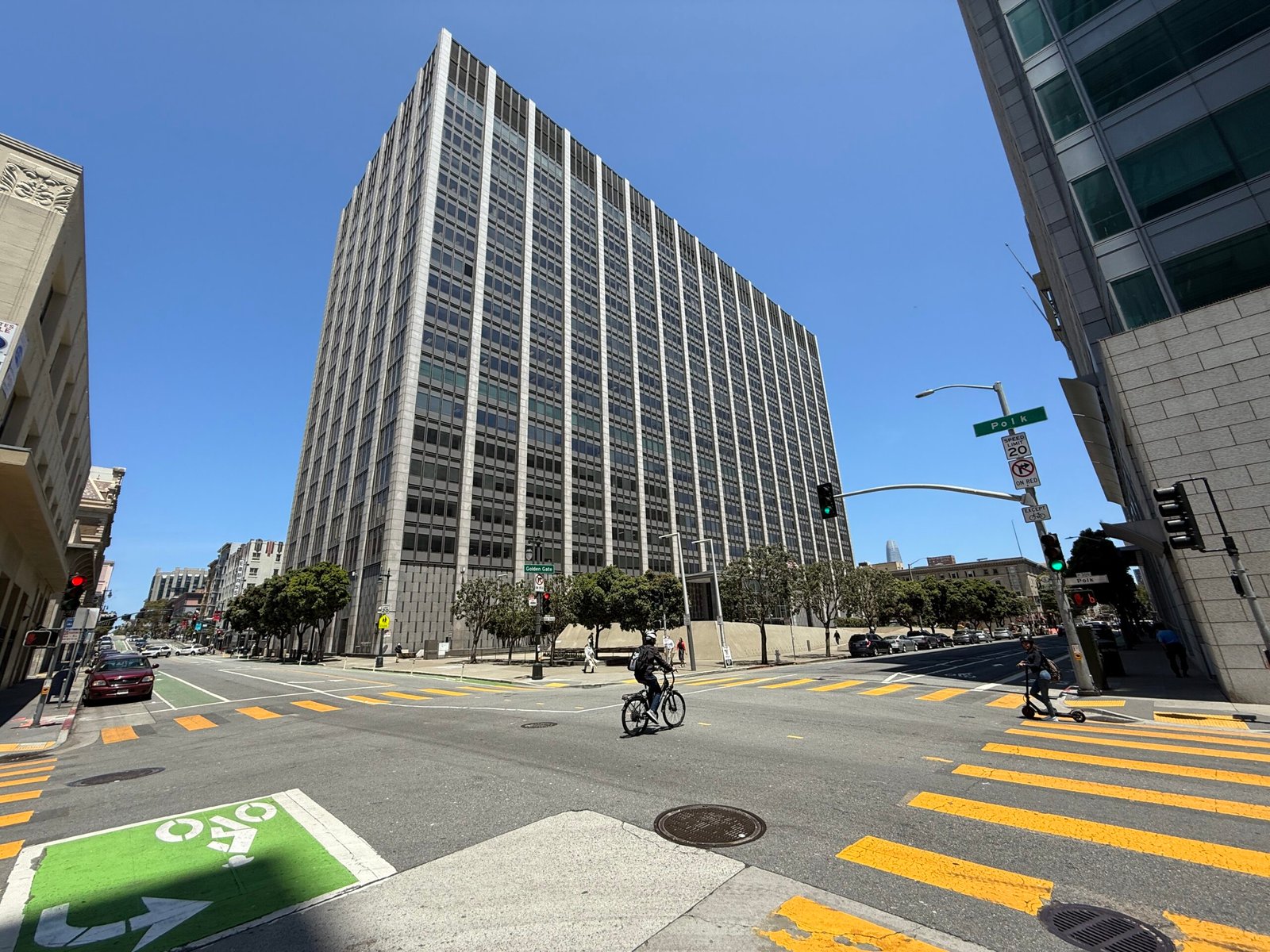 The Phillip Burton Federal Building and US Courthouse in San Francisco, home of the federal court for the Northern District of California.