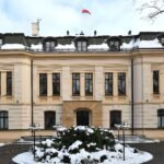 The seat of Poland's Constitutional Tribunal in Warsaw, seen in winter.