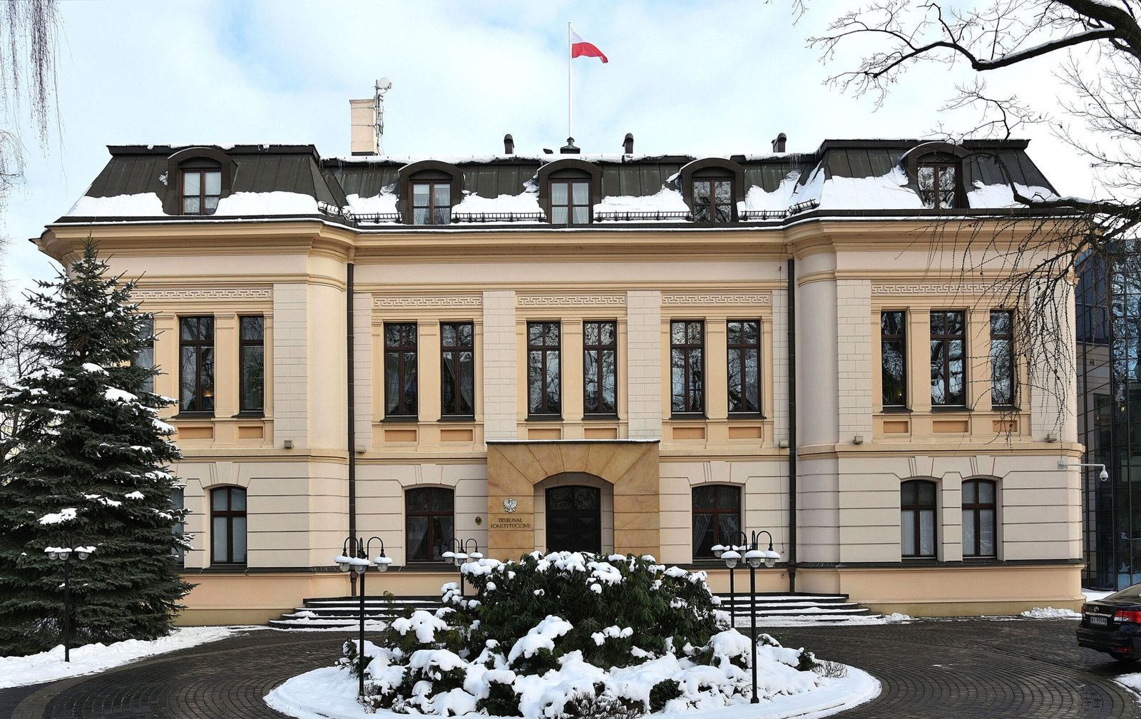 The seat of Poland's Constitutional Tribunal in Warsaw, seen in winter.