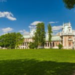 The Grand Palace at the Tsaritsyno Museum Reserve in Moscow, a red-brick palace with white stone detailing.