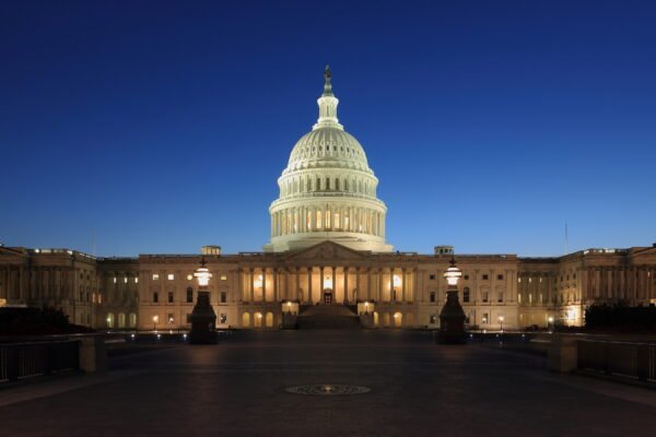 The United States Capitol building at dusk in Washington, DC, file photo.