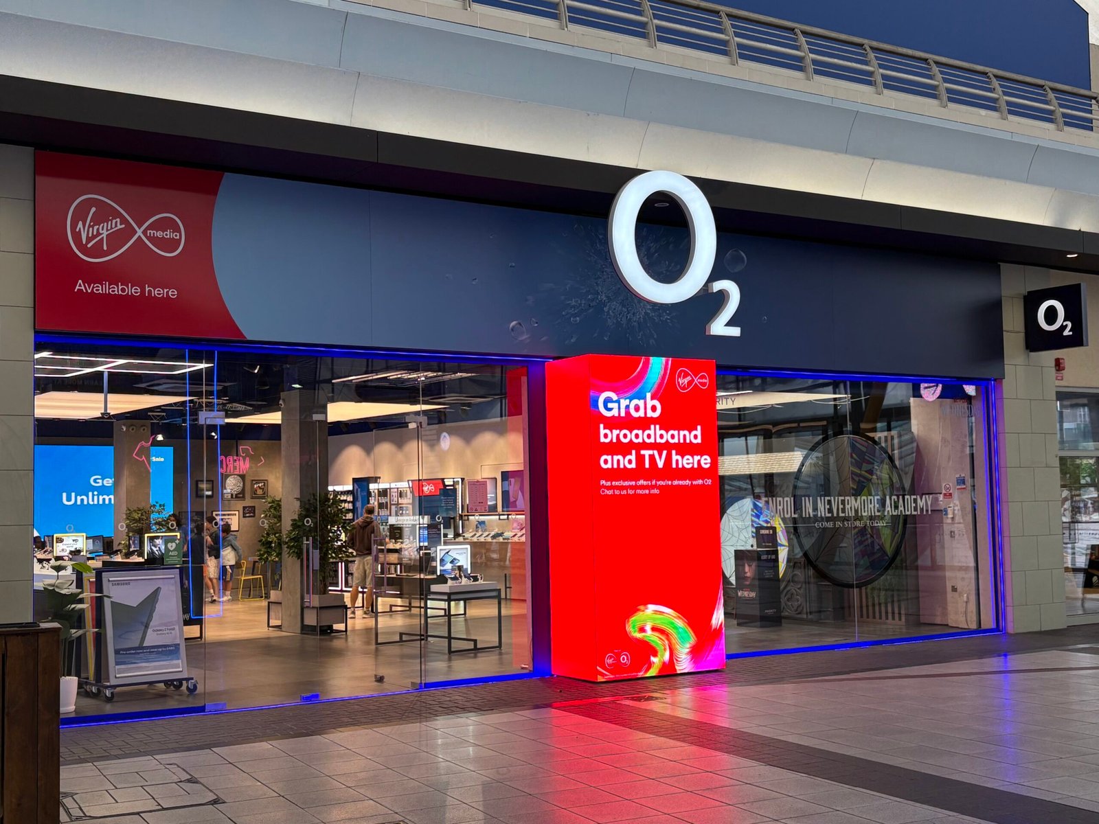 An O2 store inside The O2 in London.