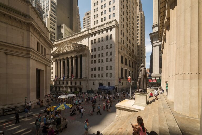 The New York Stock Exchange building on Wall Street, New York City